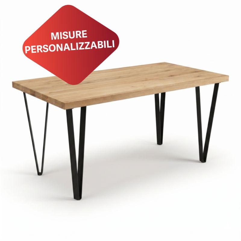 Tavolo gambe in ferro 4cm - piano forma A