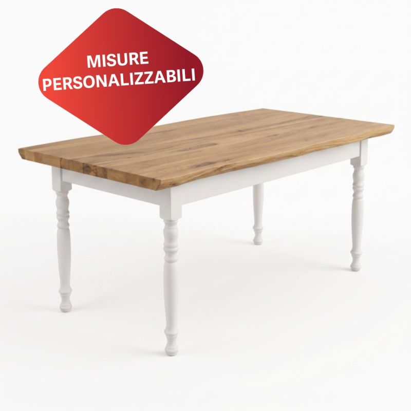 Tavolo Giacarta gambe tornite bianche