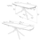 Vesper Extendable Table – White Ceramic and Black Metal