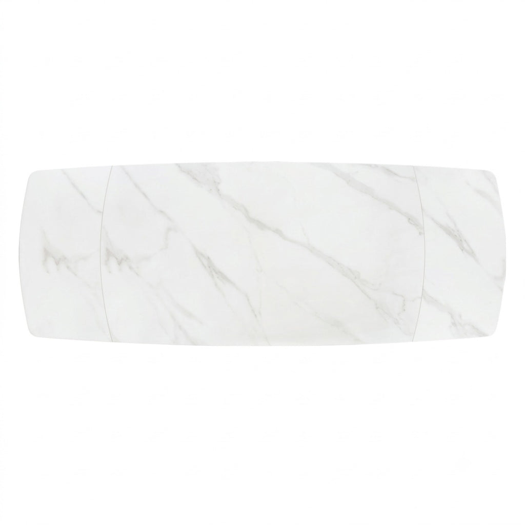 Tavolo Allungabile Vesper – Ceramica Bianco e Metallo Nero