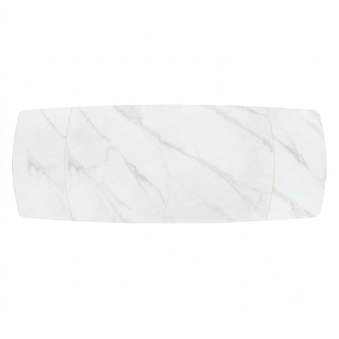 Tavolo Allungabile Vesper – Ceramica Bianco e Metallo Nero