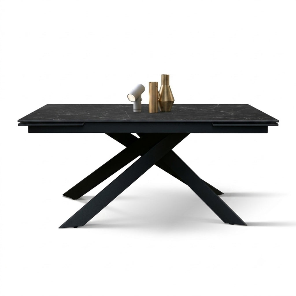 Tavolo Allungabile Orion – Ceramica Marmo Nero e Nero