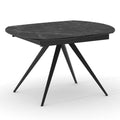 Tavolo rotante Iris in ceramica marmo nero, vista chiuso