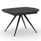 Tavolo rotante Iris in ceramica marmo nero, vista chiuso