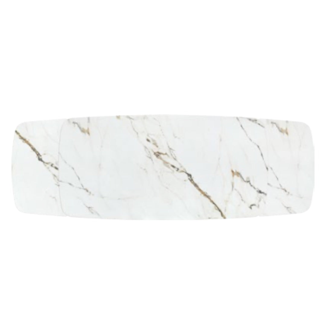 Tavolo Allungabile Aurelia – Ceramica Marmo e Champagne