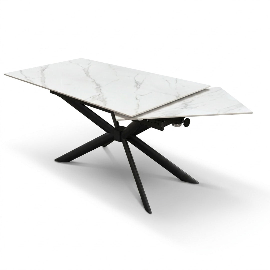 Tavolo Allungabile Vega – Ceramica Bianco Statuario e Nero