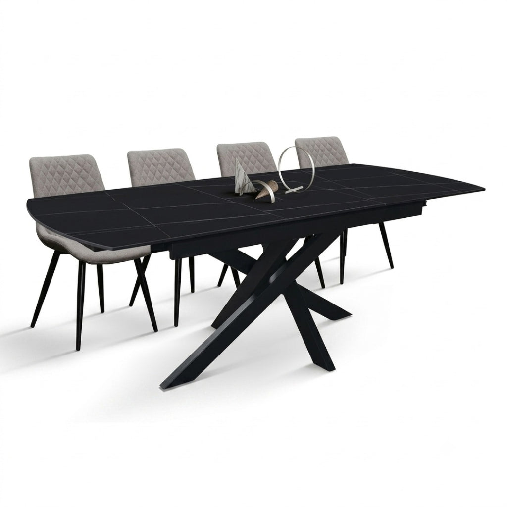 Tavolo Allungabile Sirio – Ceramica Marmo Nero e Nero