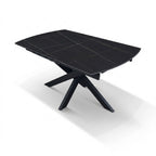 Tavolo Sirio, dettaglio piano in ceramica finitura marmo nero