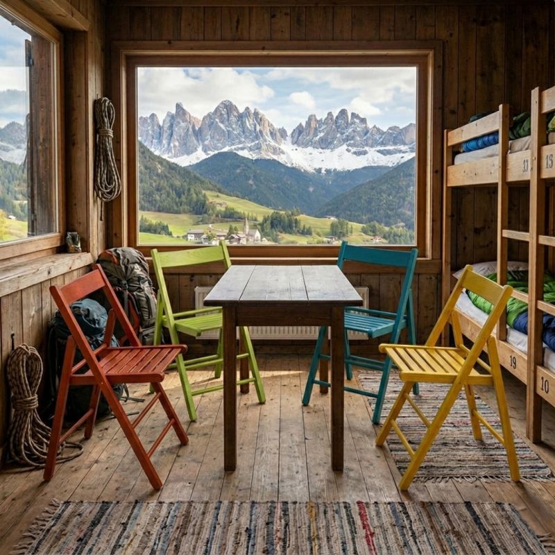 4 Sedie Pieghevoli in Legno