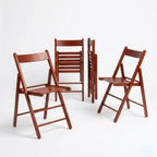 4 Sedie Pieghevoli in Legno - Rosso