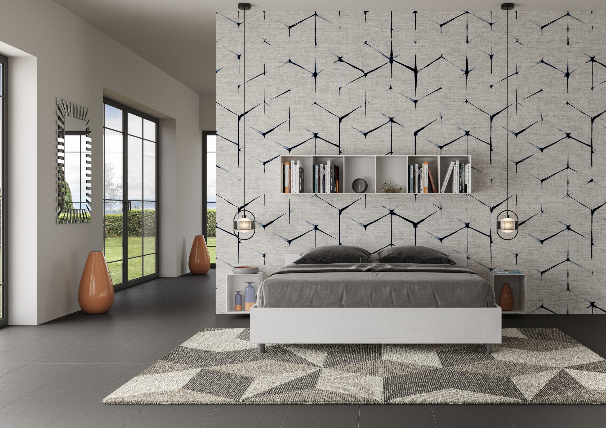Letto Nuamo Contenitore Doppia Alzata Bianco Frassino frontale