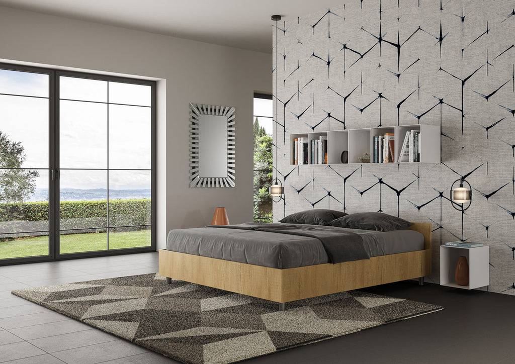 Letto Nuamo Contenitore Doppia Alzata Quercia laterale