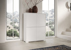 Credenza Alta Lumina 4 Ante - Bianco Lucido