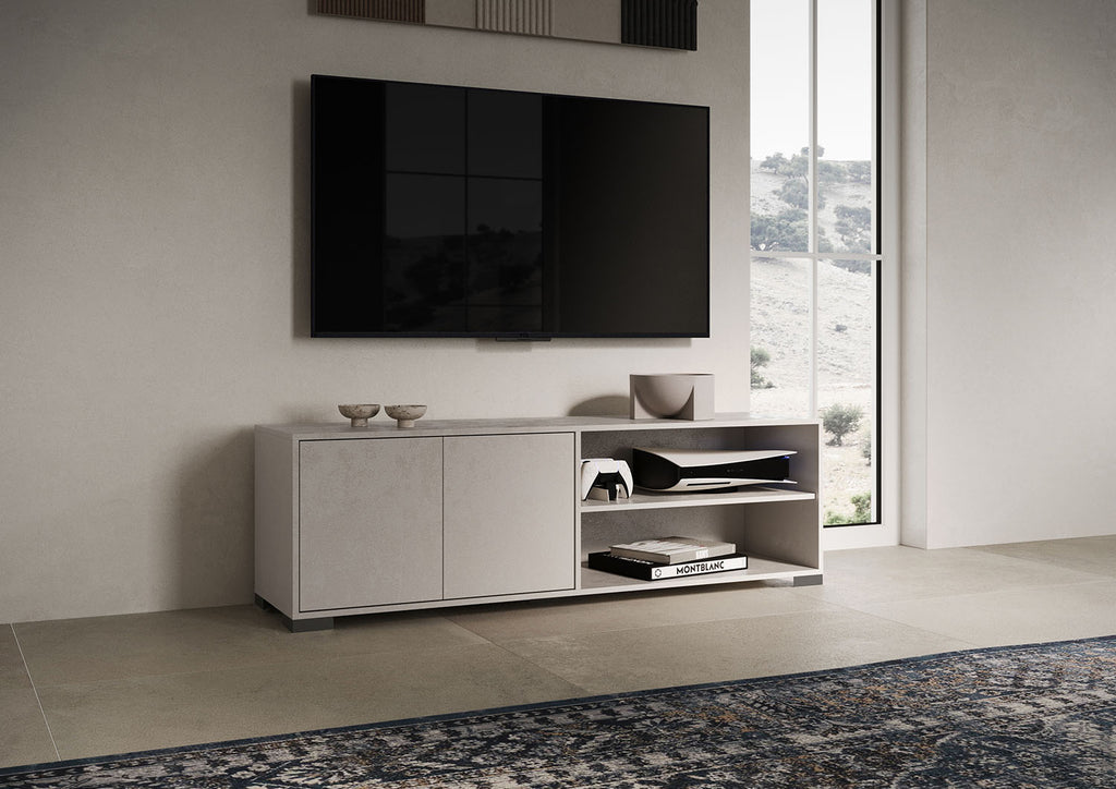 Porta TV Lumina 2 Ante e Vano a Giorno - Cashmere