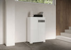 Credenza Alta Riflesso 2 Ante - Bianco Lucido