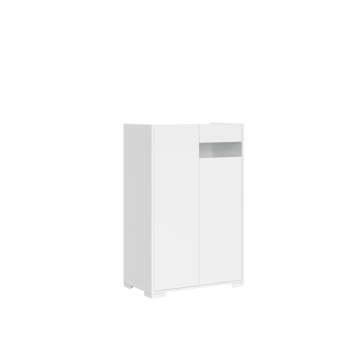 Credenza Alta Riflesso 2 Ante - Bianco Lucido