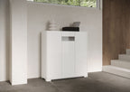 Credenza Alta Riflesso 3 Ante - Bianco Lucido