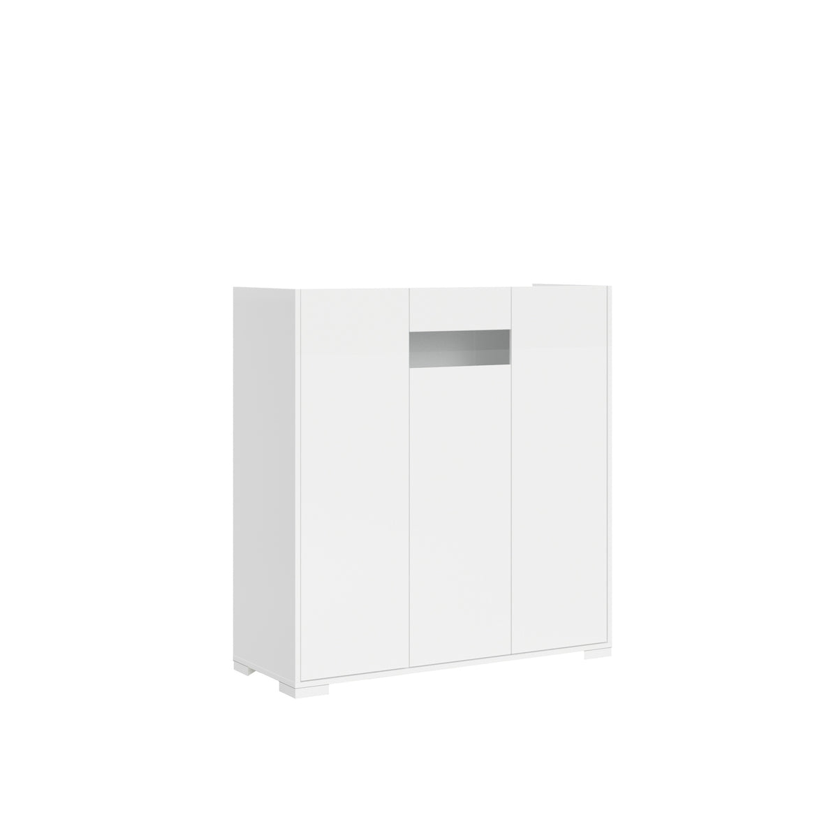 Credenza Alta Riflesso 3 Ante - Bianco Lucido
