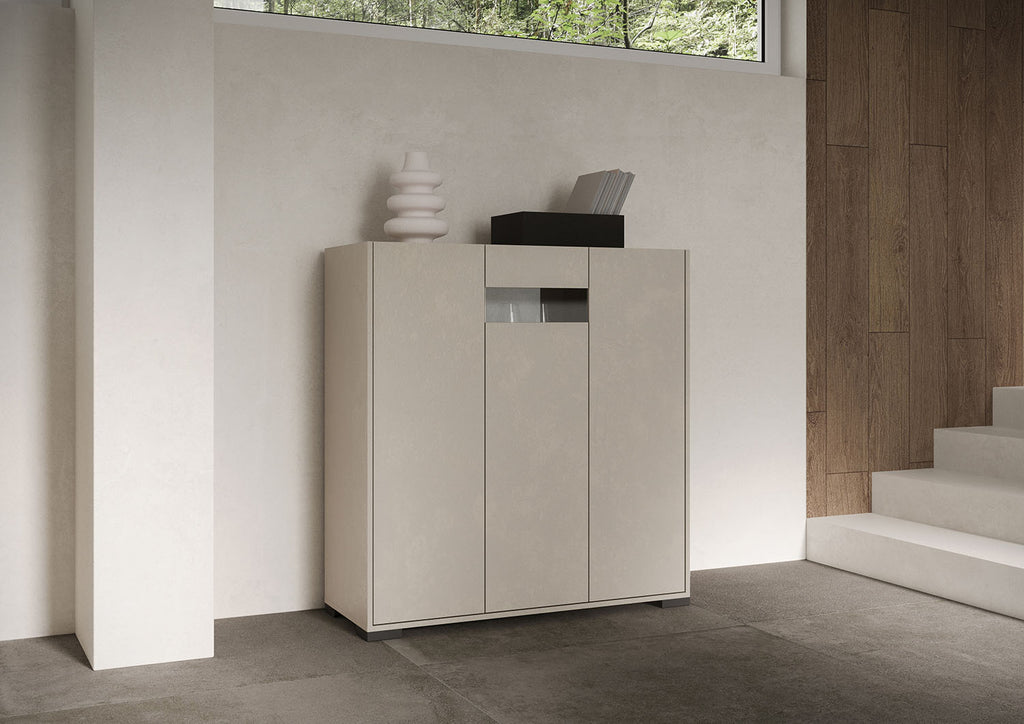 Credenza Alta Riflesso 3 Ante - Cashmere
