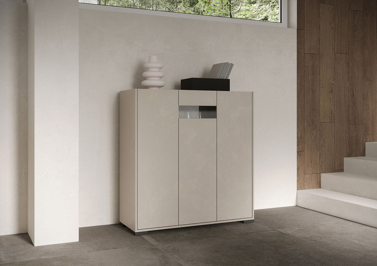 Credenza Alta Riflesso 3 Ante - Cashmere