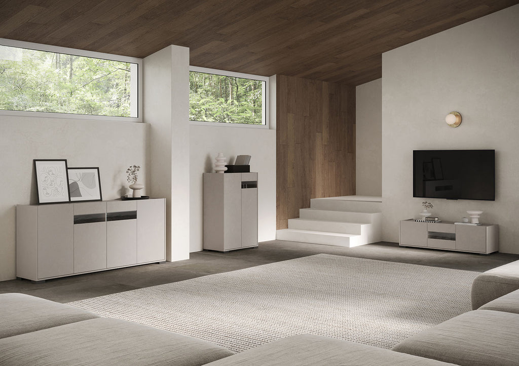 Credenza Alta Riflesso 2 Ante - Cashmere