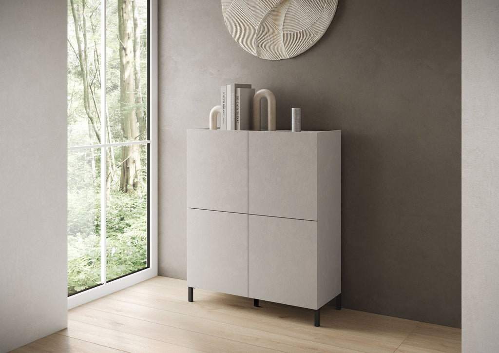 Credenza Alta Solaria 4 Ante - Cashmere