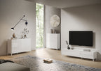 Porta TV Solaria 1 Ribalta e 2 Cassetti - Bianco Lucido