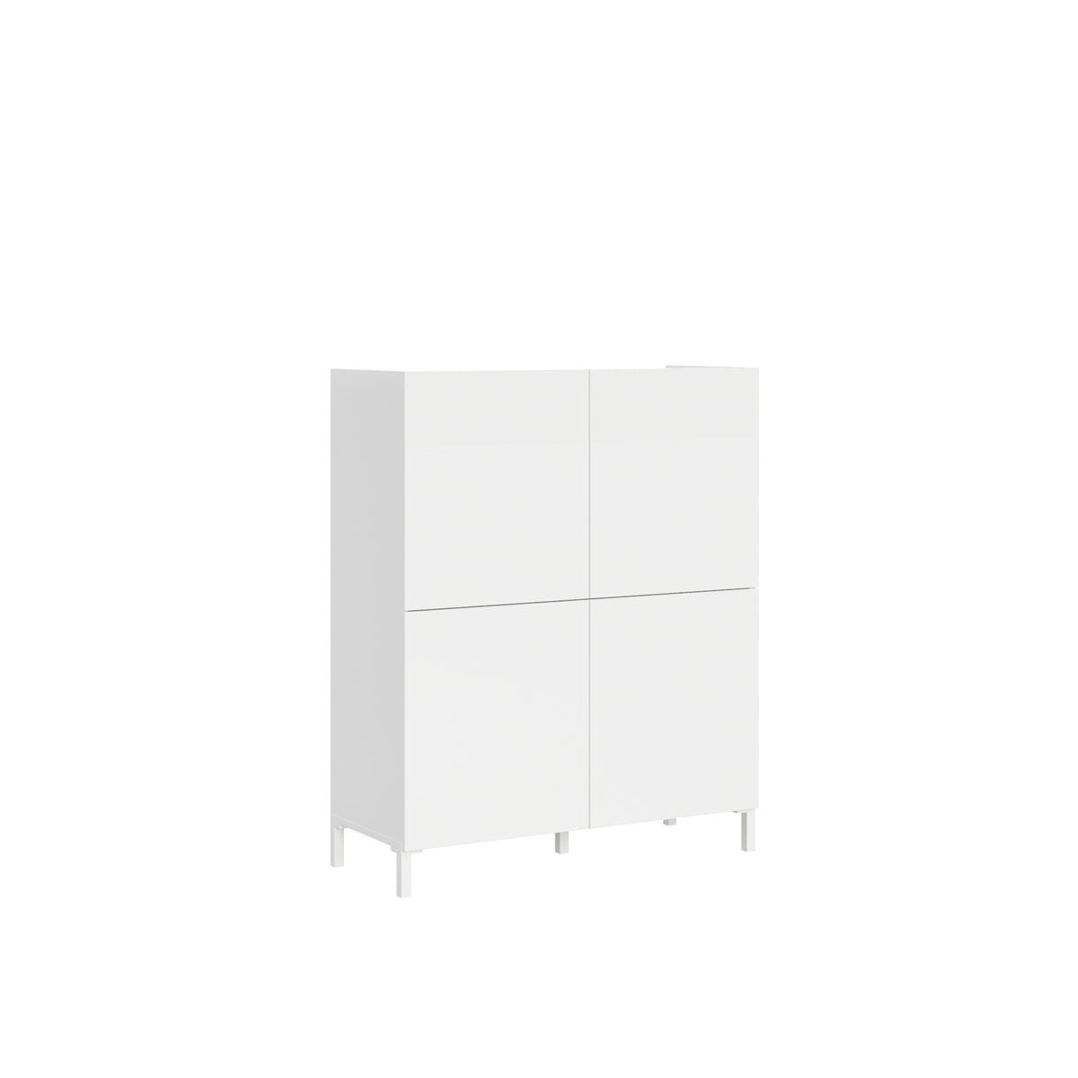 Credenza Alta Solaria 4 Ante - Bianco Lucido