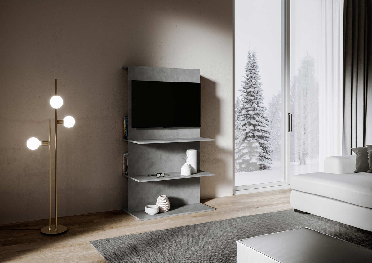 Porta TV Loki B - Antracite Spatolato