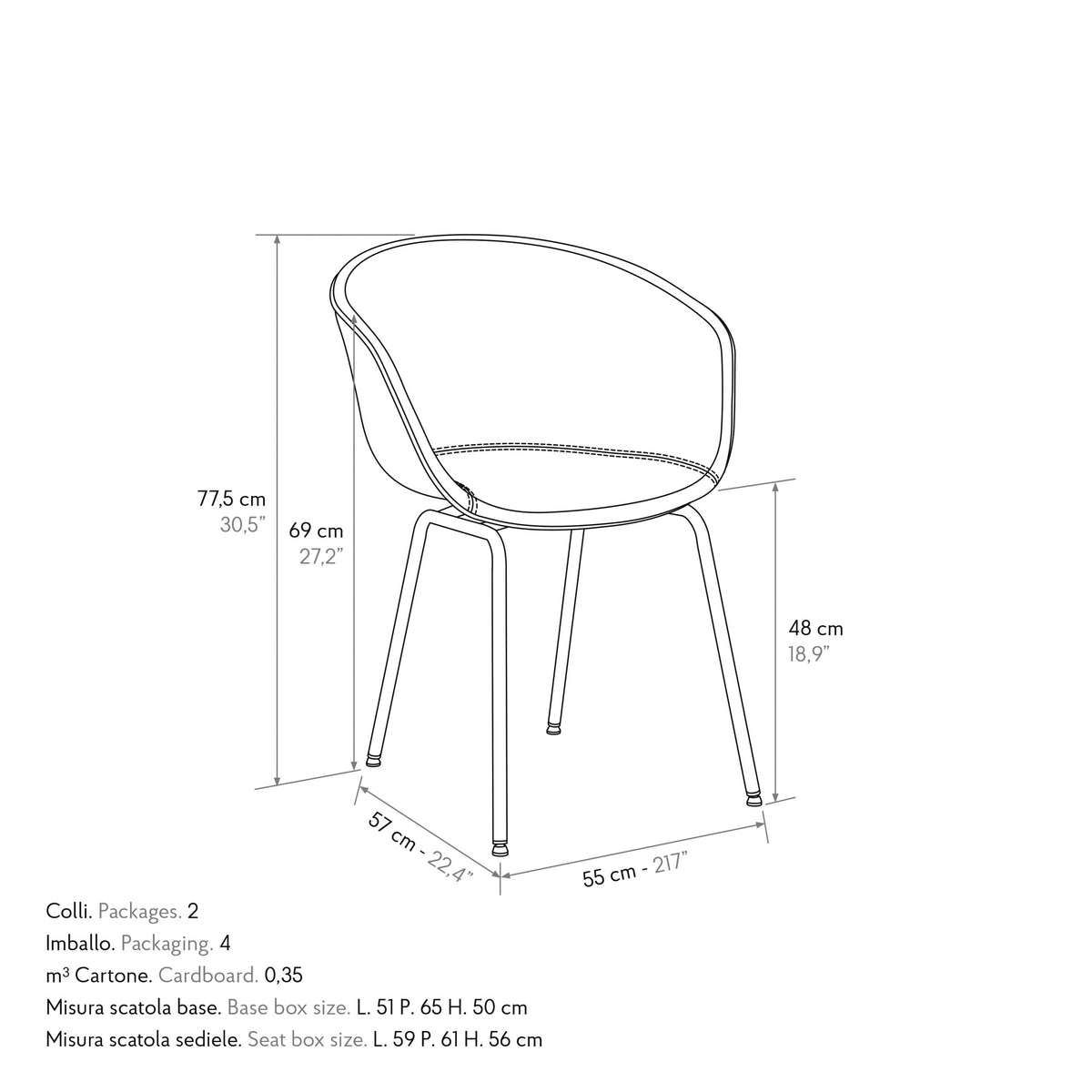 Poltroncina Cuneo - misure
