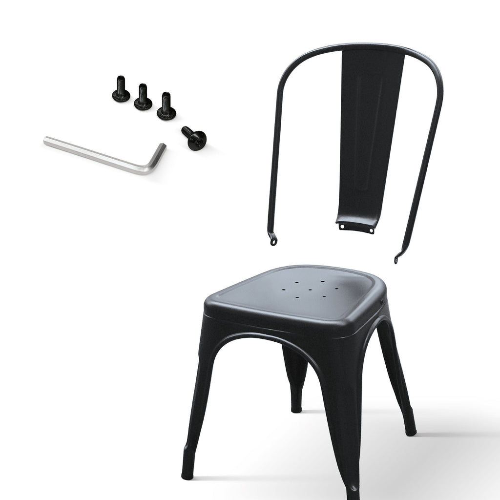 Sedia Vela Nero - dettaglio kit di montaggio