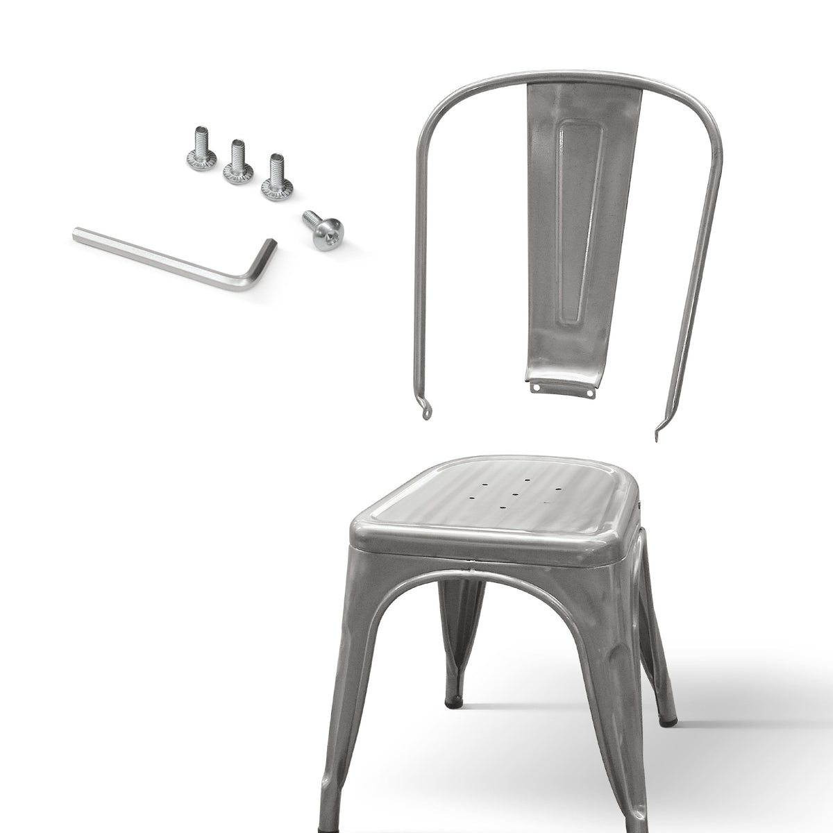 Sedia Vela Grigio - dettaglio kit di montaggio
