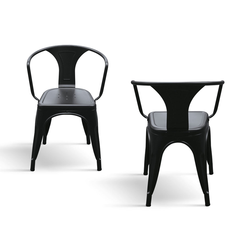Sedia Riva Nero - vista frontale e retro