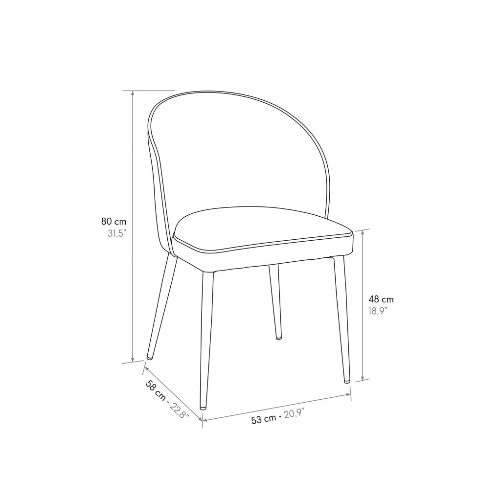 Sedia Champagne – Tessuto Beige (Set 2 pz)