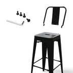 Sgabello Tolone Alto Nero - dettaglio kit di montaggio
