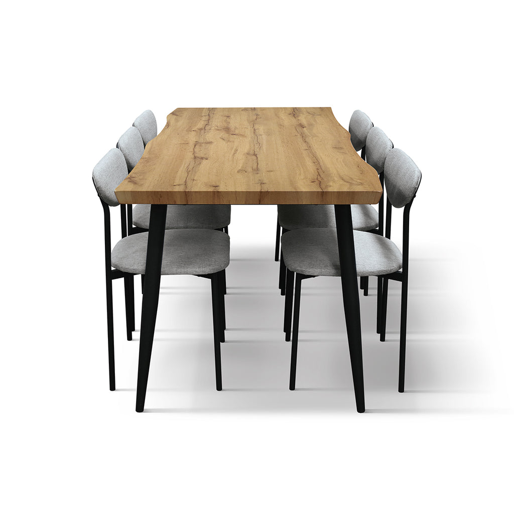 Set da Pranzo Venere – Rovere e Tessuto Grigio
