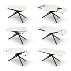 Lyra Extendable Round Table – Statuario White and Black Ceramic