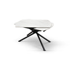 Lyra Extendable Round Table – Statuario White and Black Ceramic