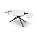 Lyra Extendable Round Table – Statuario White and Black Ceramic