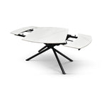 Lyra Extendable Round Table – Statuario White and Black Ceramic