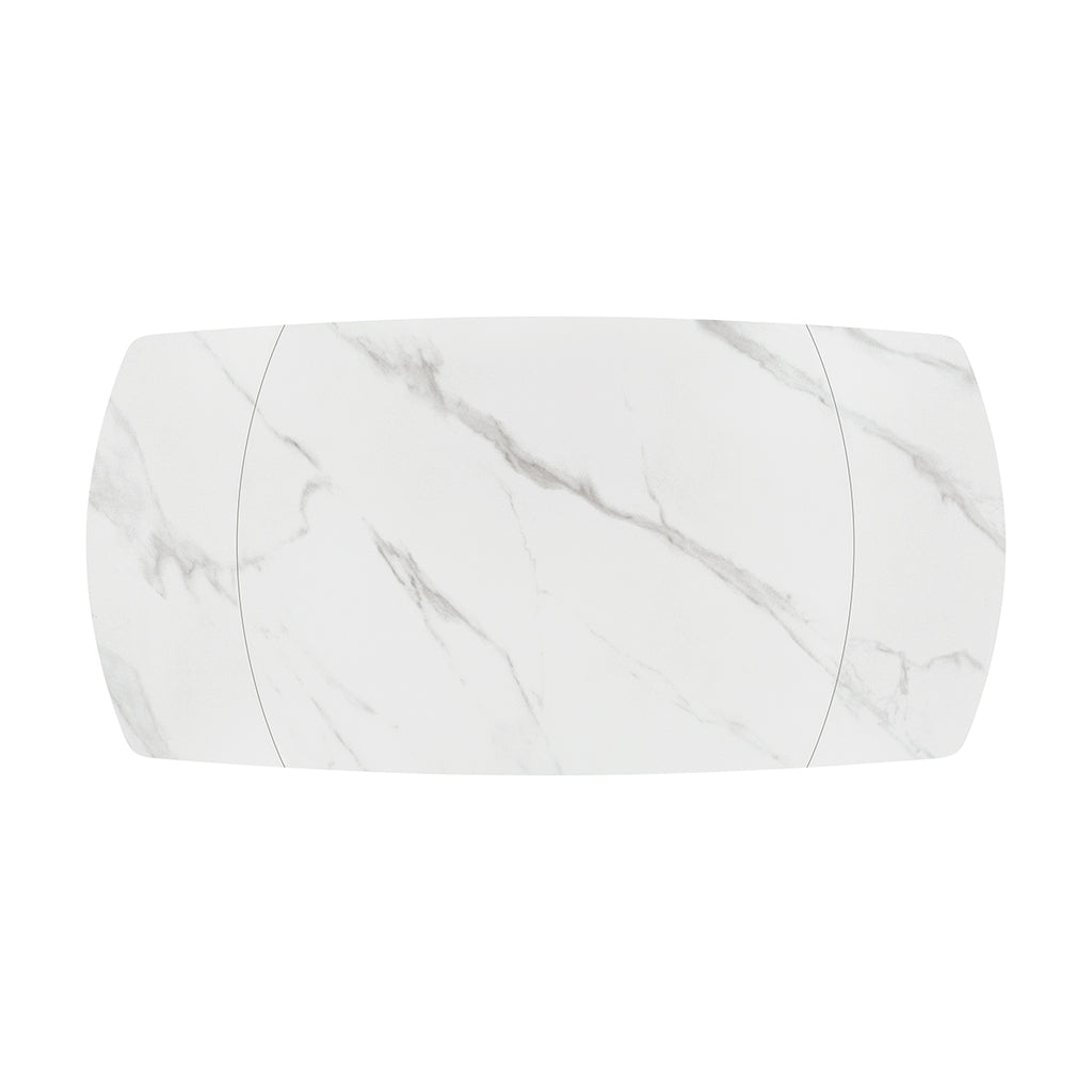 Lyra Extendable Round Table – Statuario White and Black Ceramic