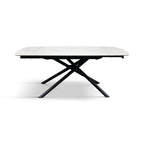 Lyra Extendable Round Table – Statuario White and Black Ceramic