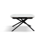 Lyra Extendable Round Table – Statuario White and Black Ceramic