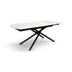Lyra Extendable Round Table – Statuario White and Black Ceramic