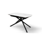Lyra Extendable Round Table – Statuario White and Black Ceramic