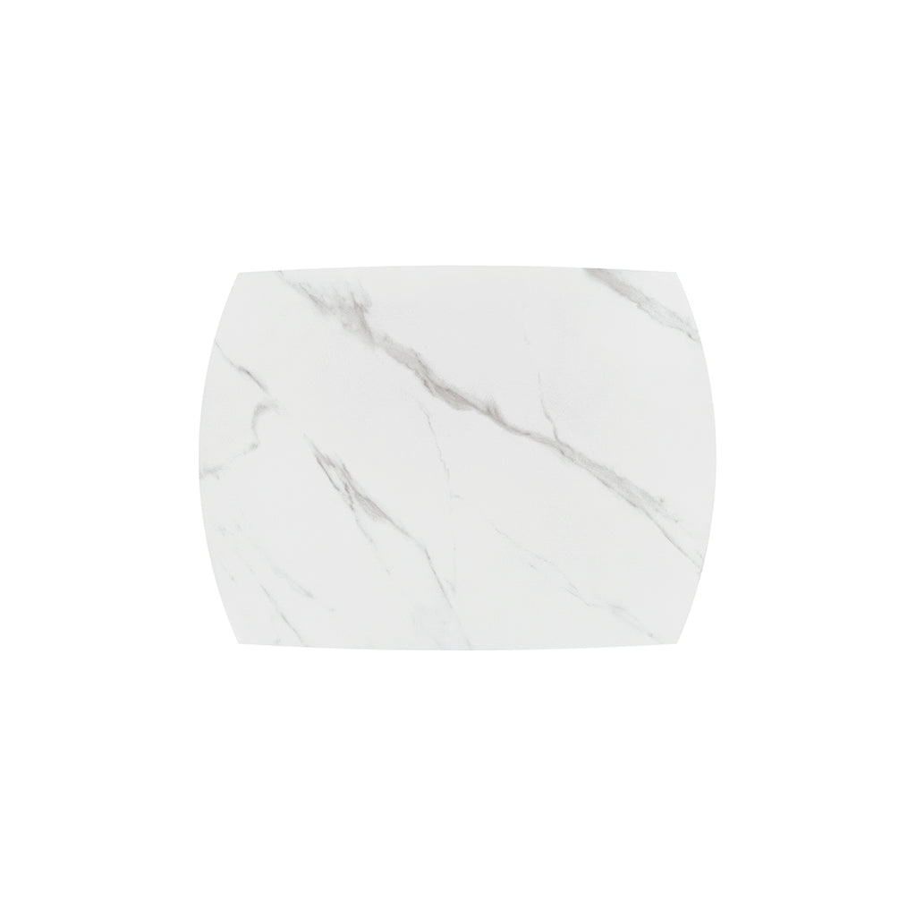Lyra Extendable Round Table – Statuario White and Black Ceramic