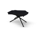 Lyra Extendable Round Table – Black Marble Ceramic and Black