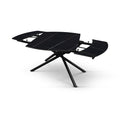 Lyra Extendable Round Table – Black Marble Ceramic and Black