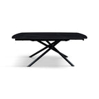 Lyra Extendable Round Table – Black Marble Ceramic and Black