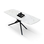 Vesper Extendable Table – White Ceramic and Black Metal